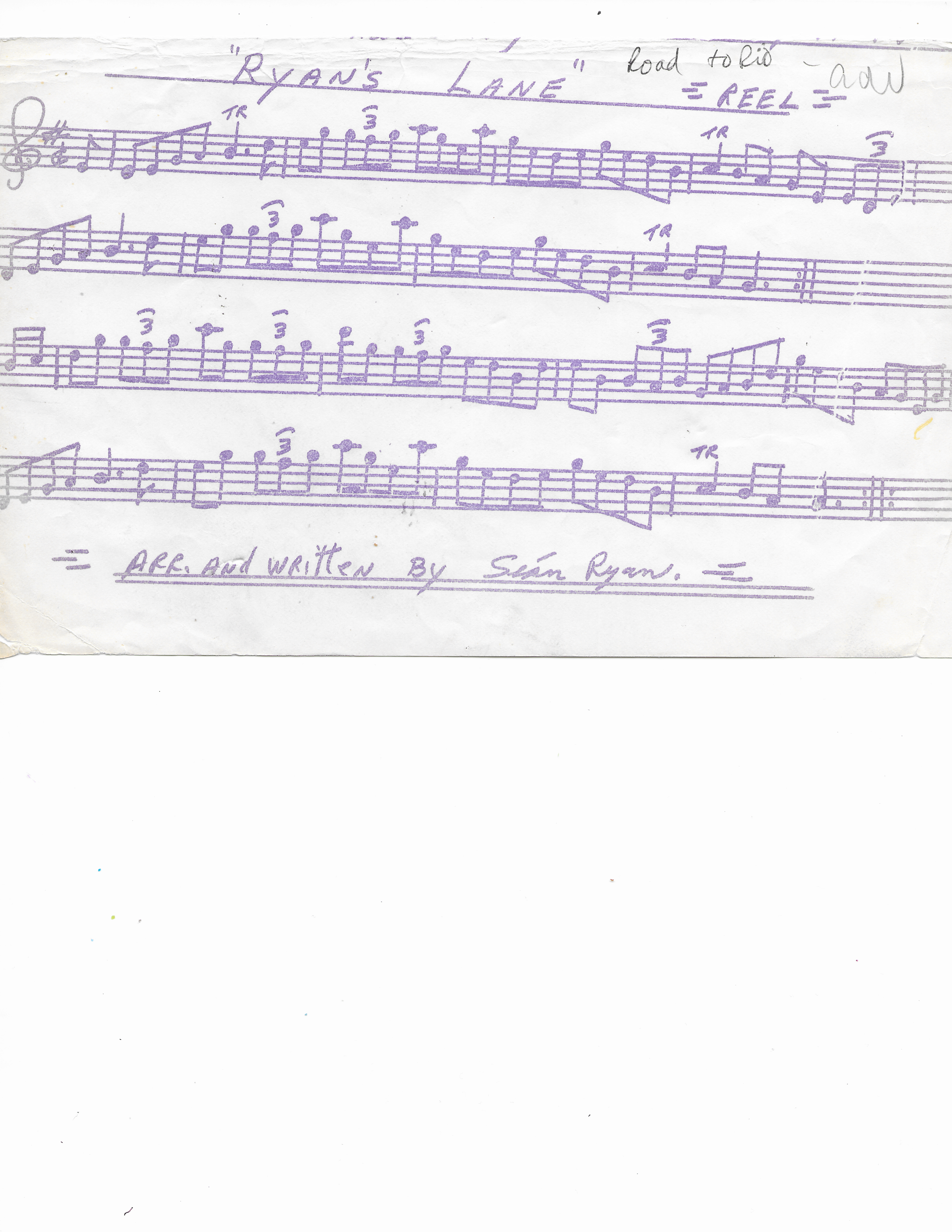 Martin Mulvihill Sheet Music: Ryan's Lane